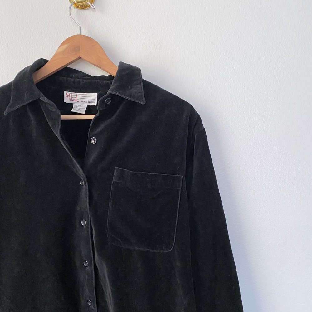 Vintage Black Velvet Flannel